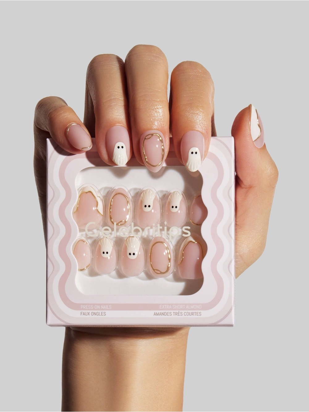 New in box Celebritips Nail Art Press-On Nails in Vanilla Boo